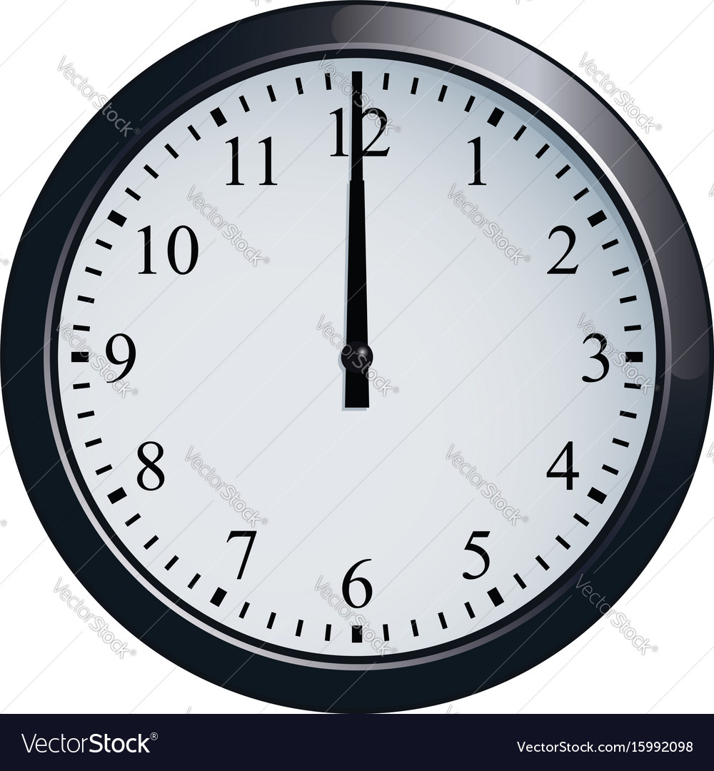Wall Clock Set At 12 O Royalty Free Vector Image