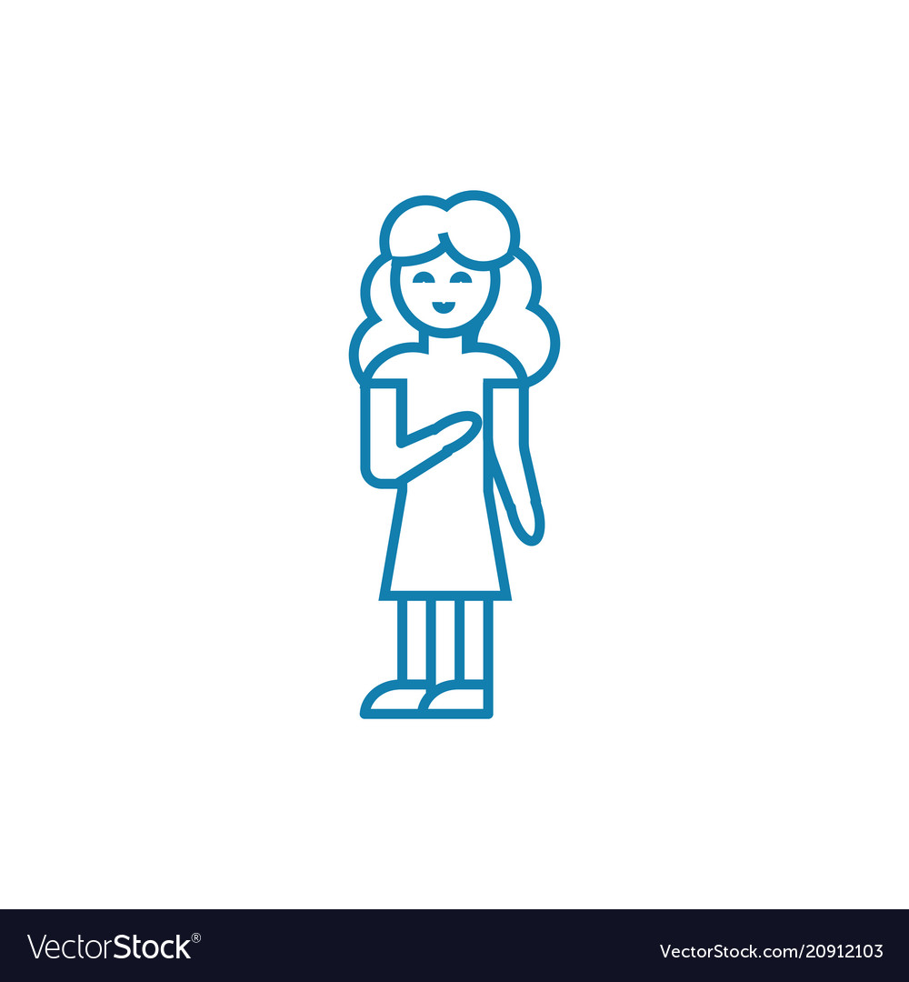 Adolescence linear icon concept line Royalty Free Vector