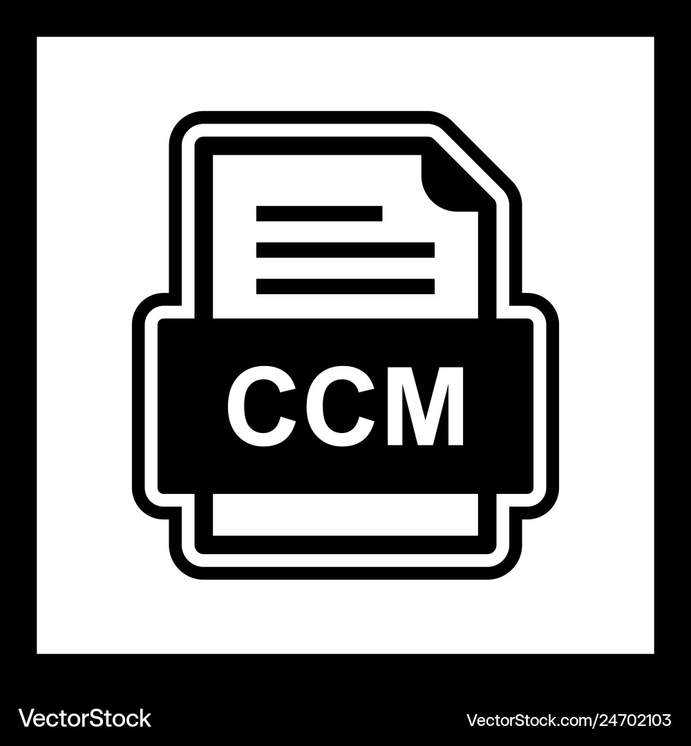 Ccm file document icon Royalty Free Vector Image