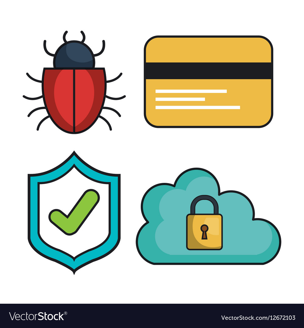 Cyber security system icon Royalty Free Vector Image