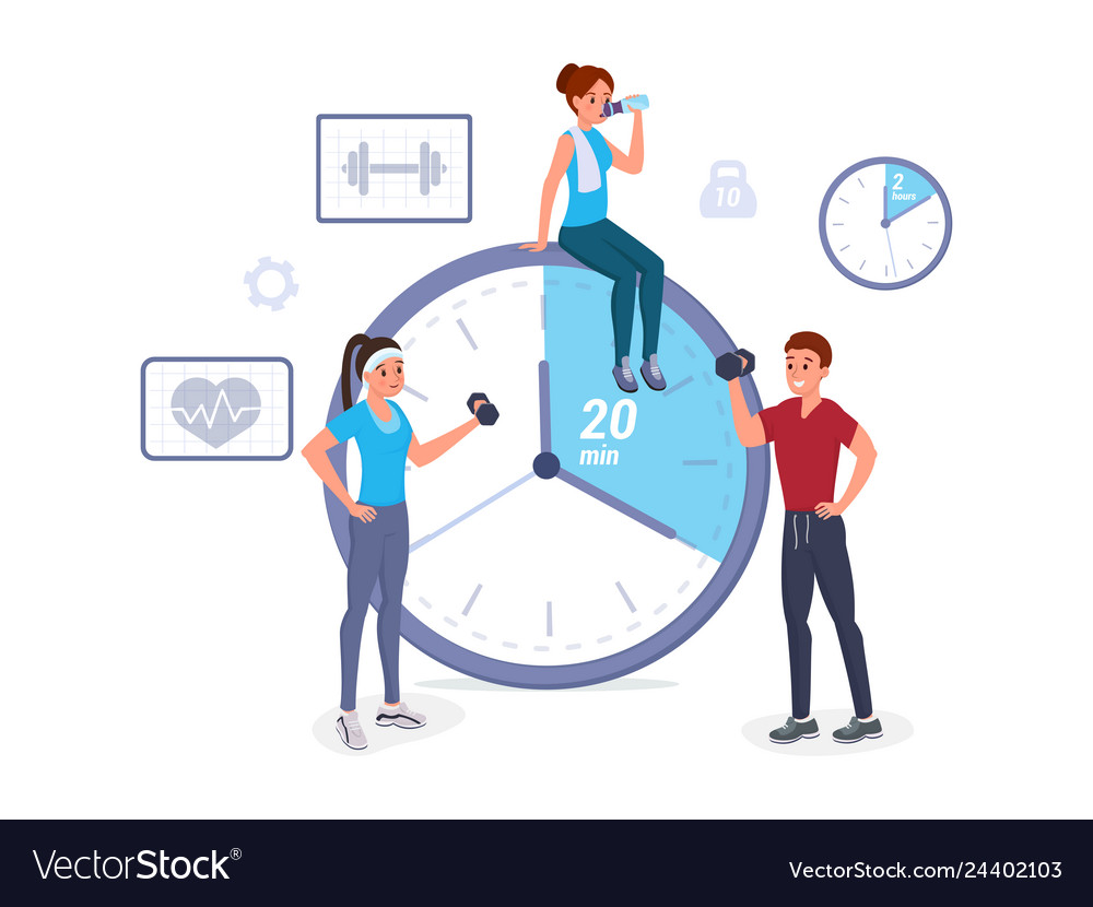 Fitness time flat Royalty Free Vector Image - VectorStock