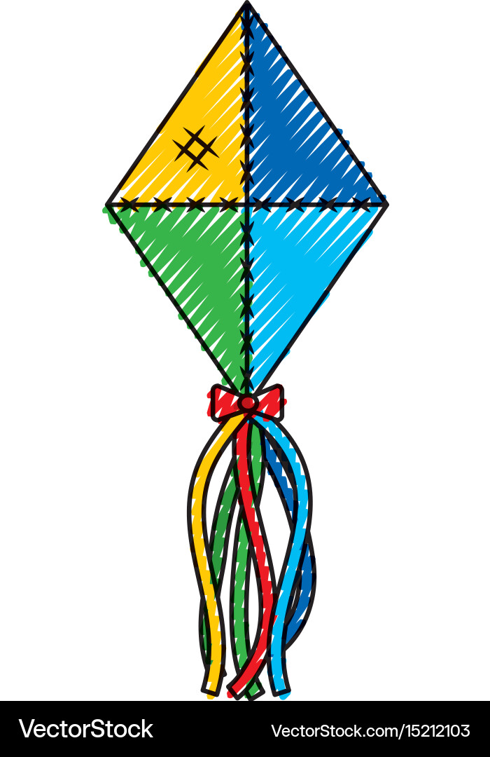 Kite flying isolated icon Royalty Free Vector Image