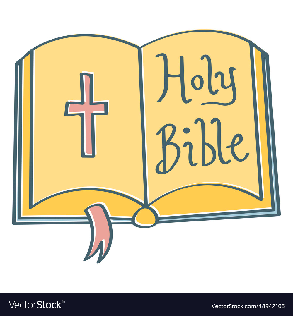 Opened Bible Color Stroke Royalty Free Vector Image