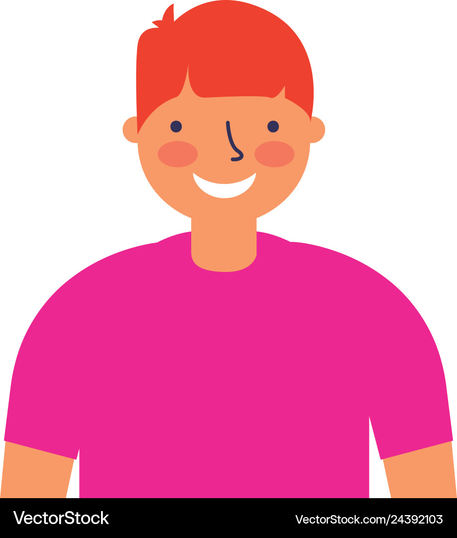Portrait boy smiling character Royalty Free Vector Image