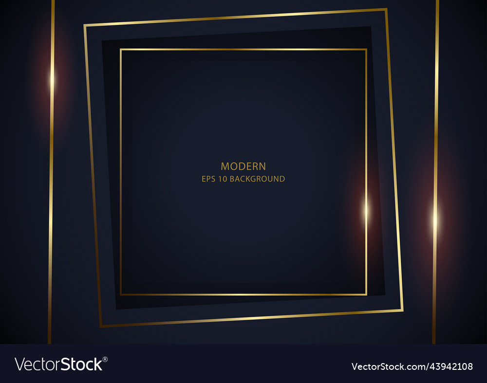 Abstract luxury dark square shapes with gold vector image Abstract luxury dark square shapes with gold