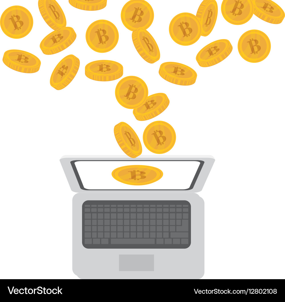 Bitcoin currency design Royalty Free Vector Image
