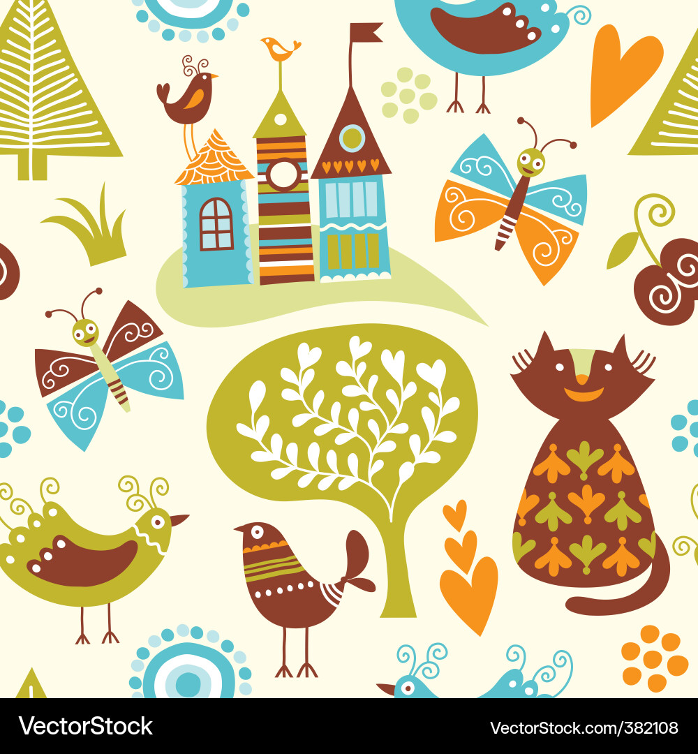 Cartoon Tale Pattern Fairytale pattern Royalty Free Vector Image - VectorStock