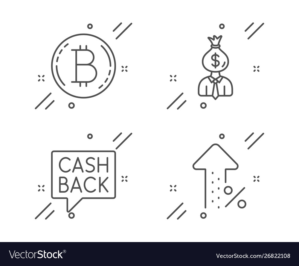 Manager Bitcoin And Money Transfer Icons Set - 