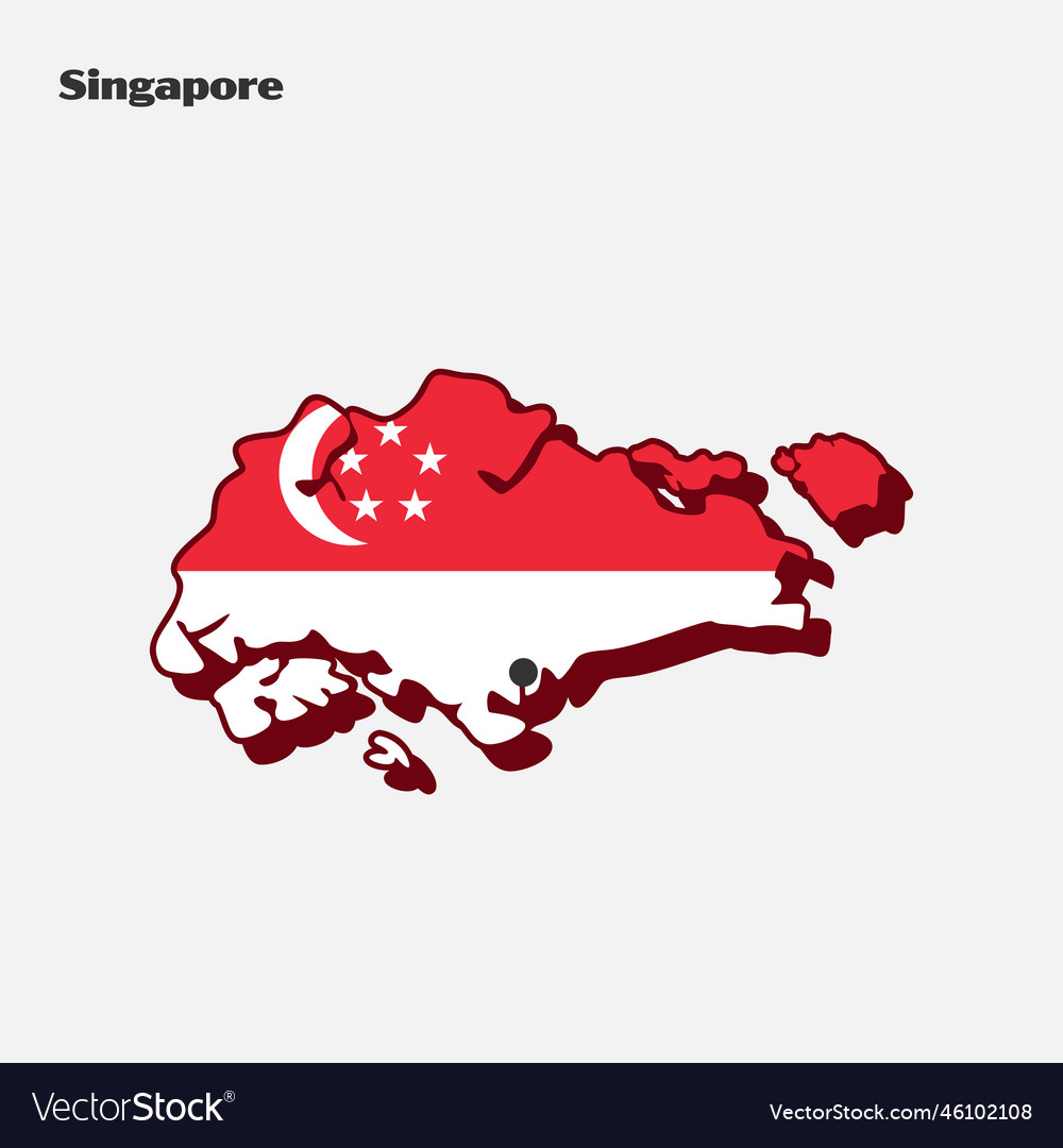 Singapore nation flag map infographic Royalty Free Vector