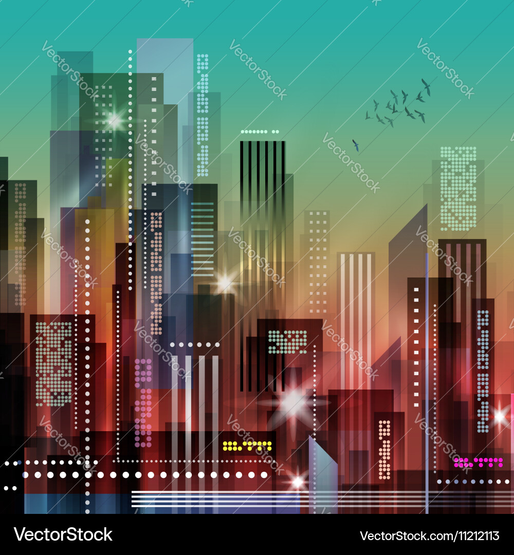 City at night Royalty Free Vector Image - VectorStock