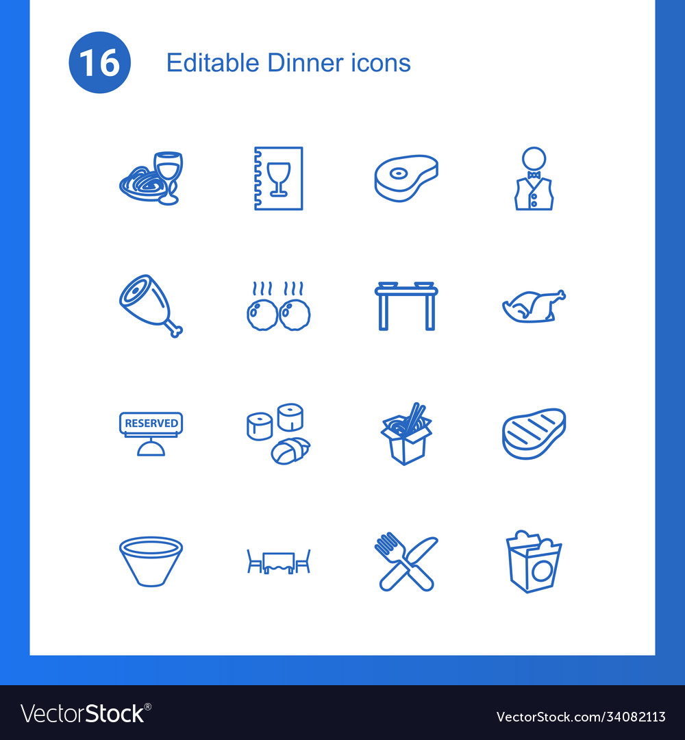 Dinner icons Royalty Free Vector Image - VectorStock