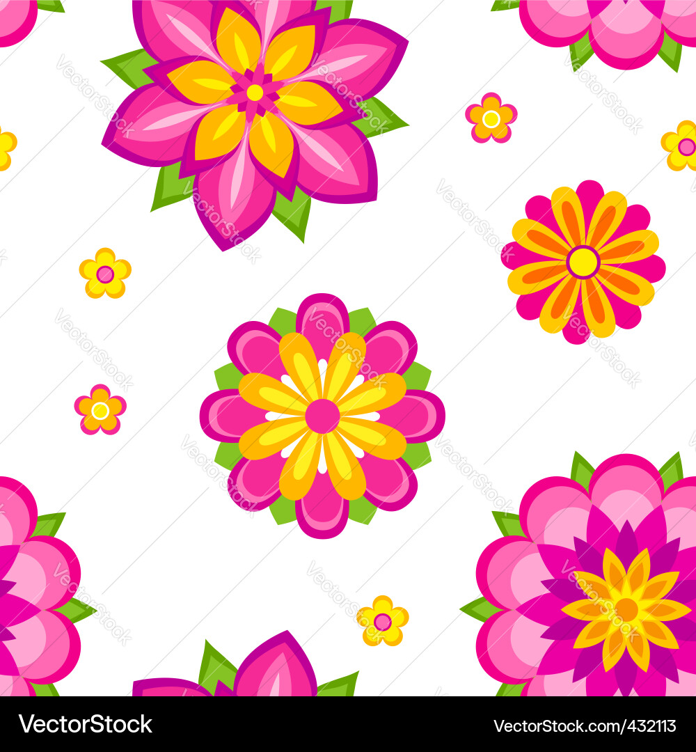 Flowers seamless pattern Royalty Free Vector Image
