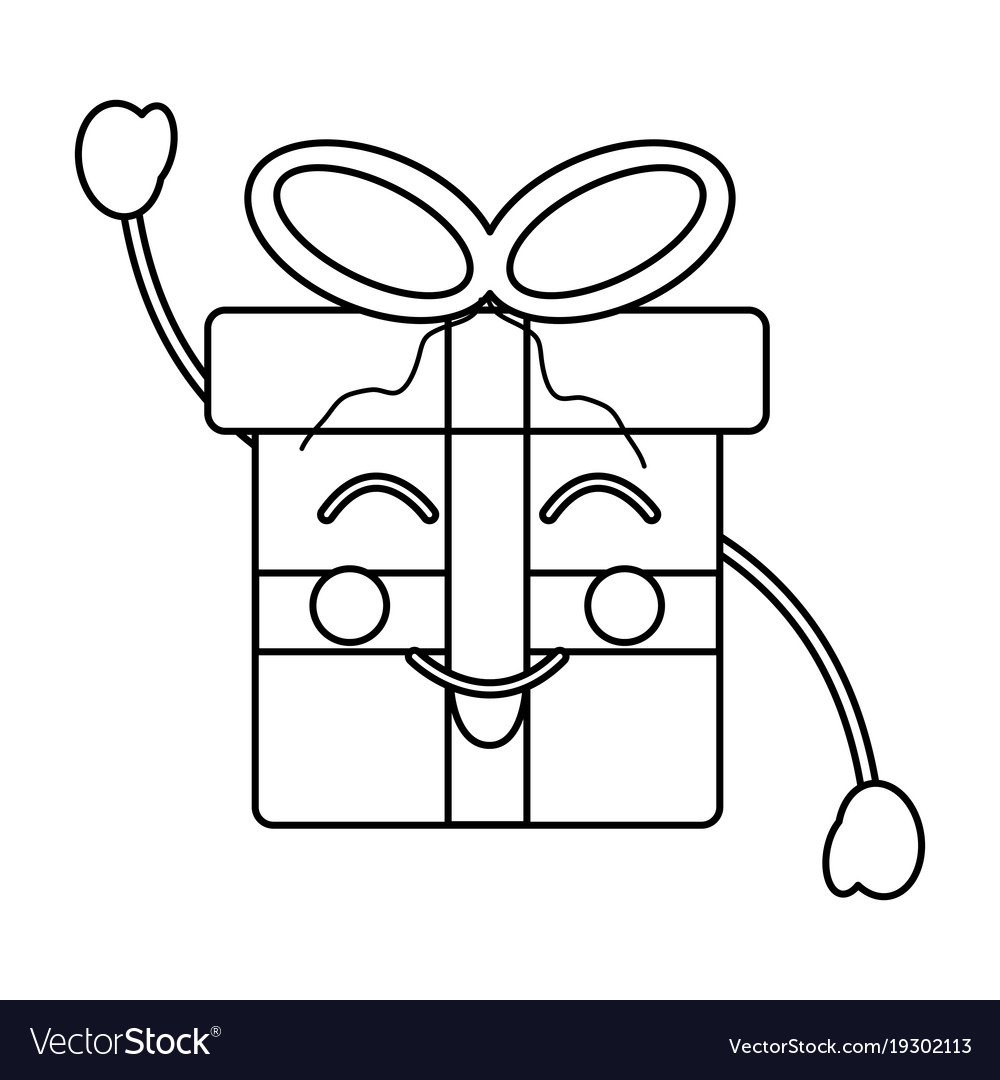 Gift box emoji icon image Royalty Free Vector Image