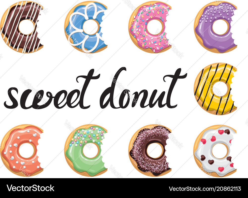 Glazed colorful donuts Royalty Free Vector Image