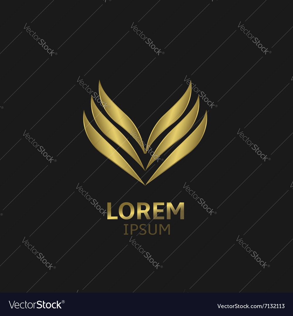 Golden fire logo Royalty Free Vector Image - VectorStock