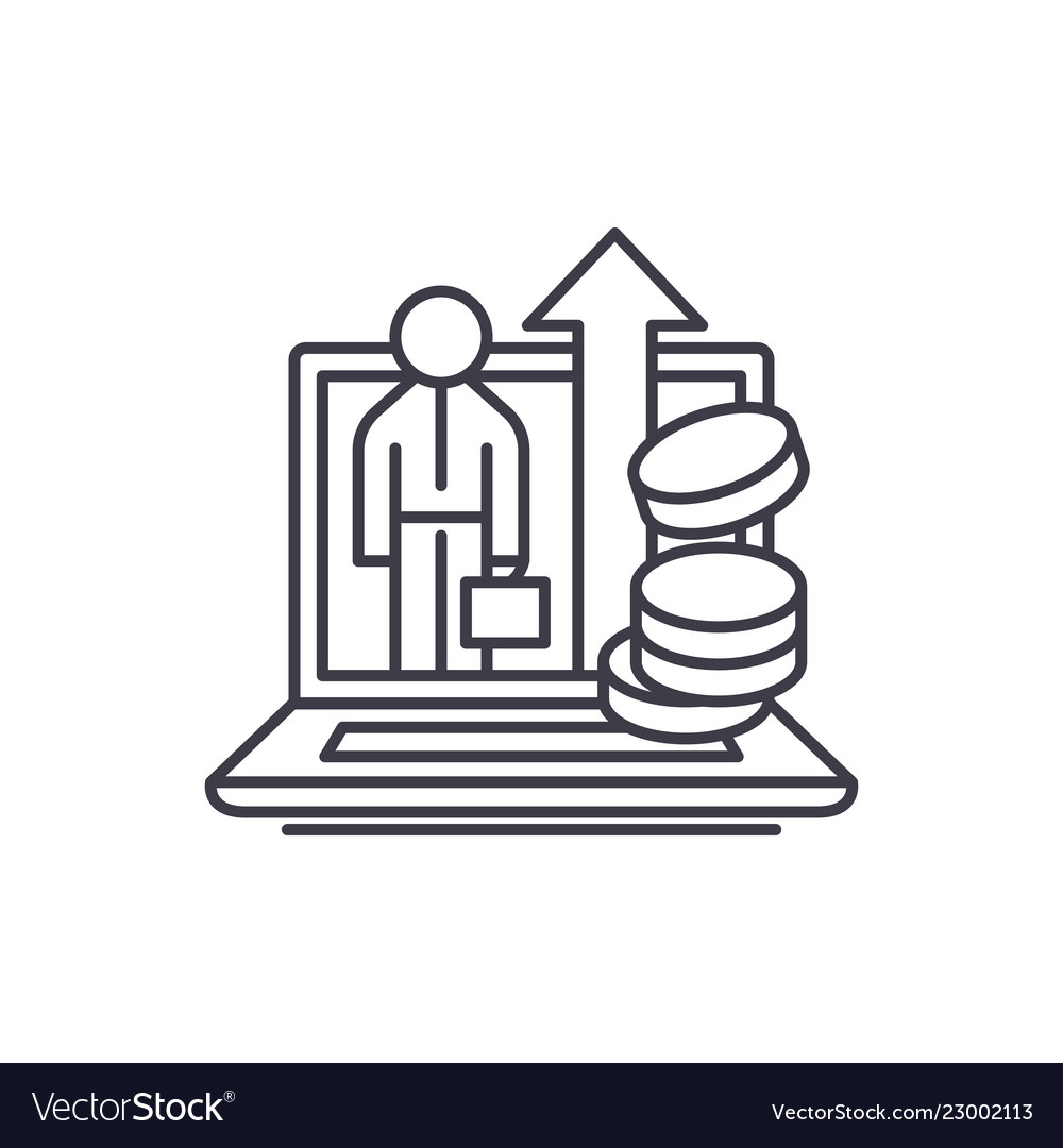 Internal marketing line icon concept Royalty Free Vector