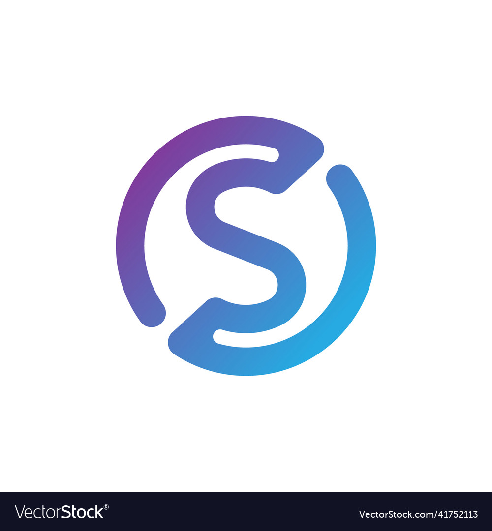 Letter s in circle logo design Royalty Free Vector Image