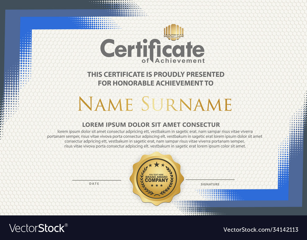 Modern certificate template background Royalty Free Vector