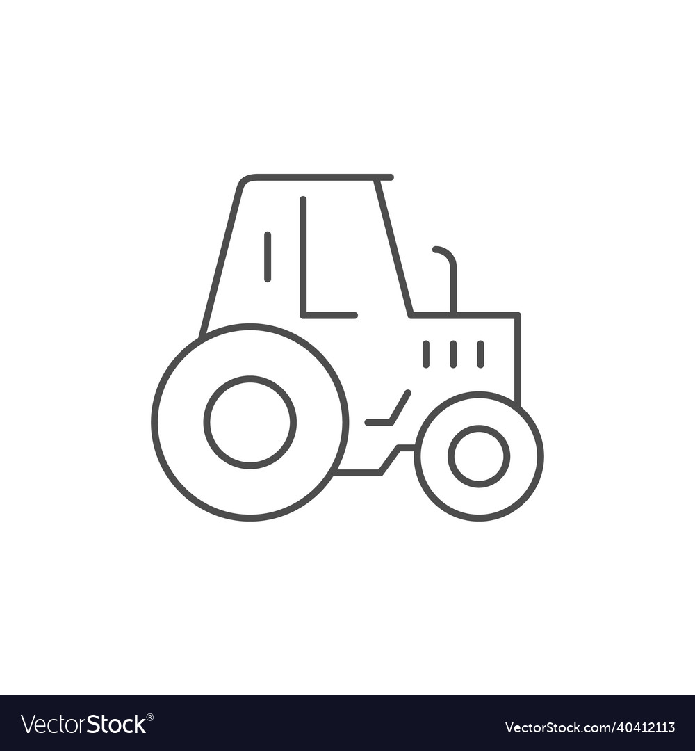 Modern tractor line outline icon Royalty Free Vector Image