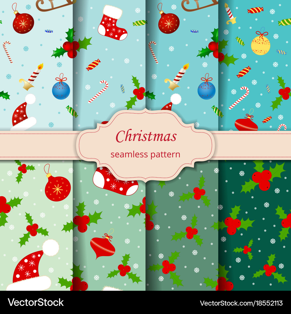 Seamless background pattern merry christmas Vector Image