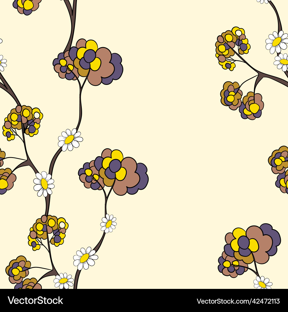 Seamless floral pattern based on traditional folk Vector Image