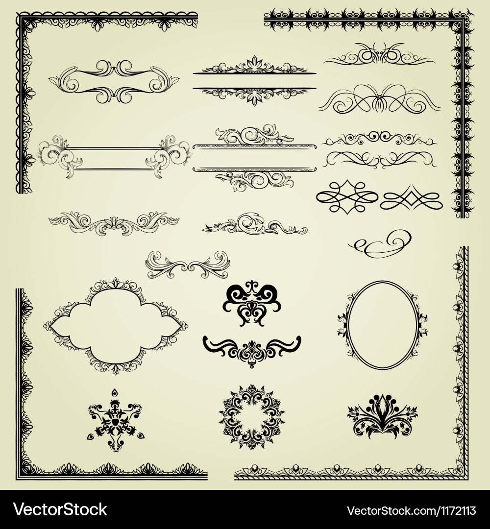 Set of vintage elements Royalty Free Vector Image