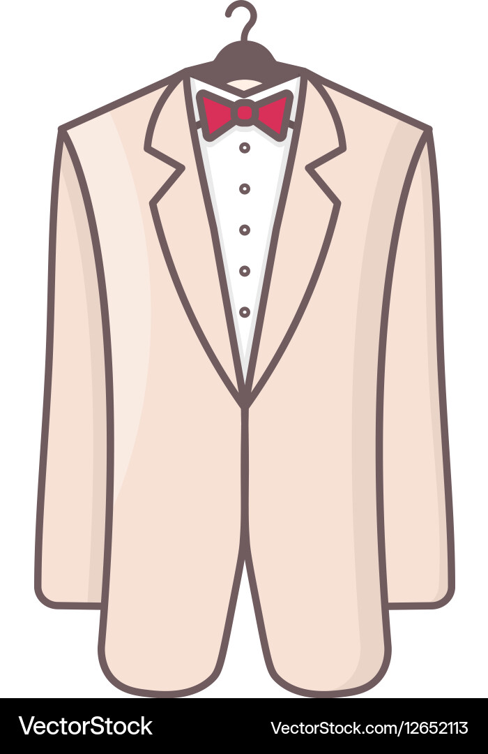 Wedding men suit Royalty Free Vector Image - VectorStock