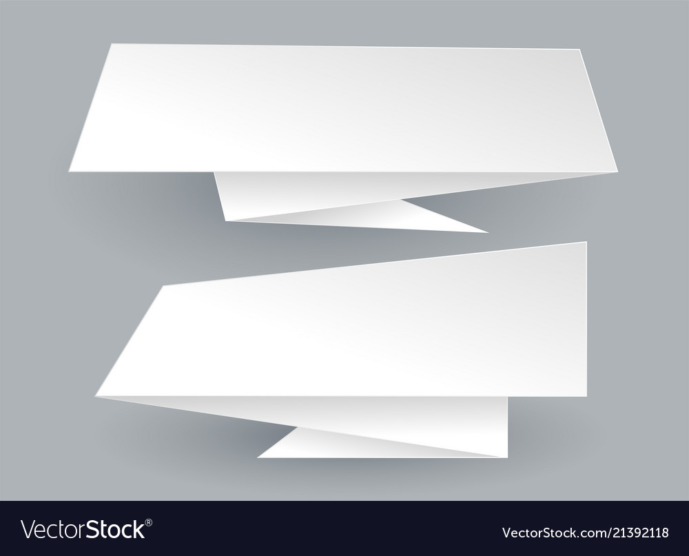 Abstract White Empty Origami Chat Bubble Vector Image