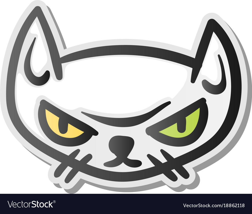 Isolated Cute Angry Cat Emoji Stock Vector - Illustration of angry, kitten:  225028193