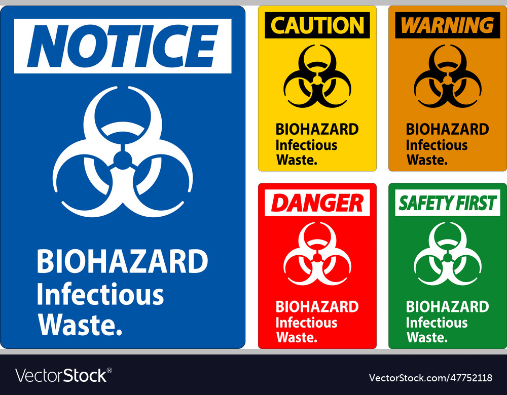 Biohazard warning label infectious waste Vector Image