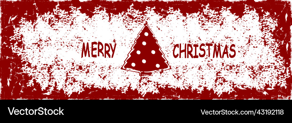 Christmas tree on a red background Royalty Free Vector Image