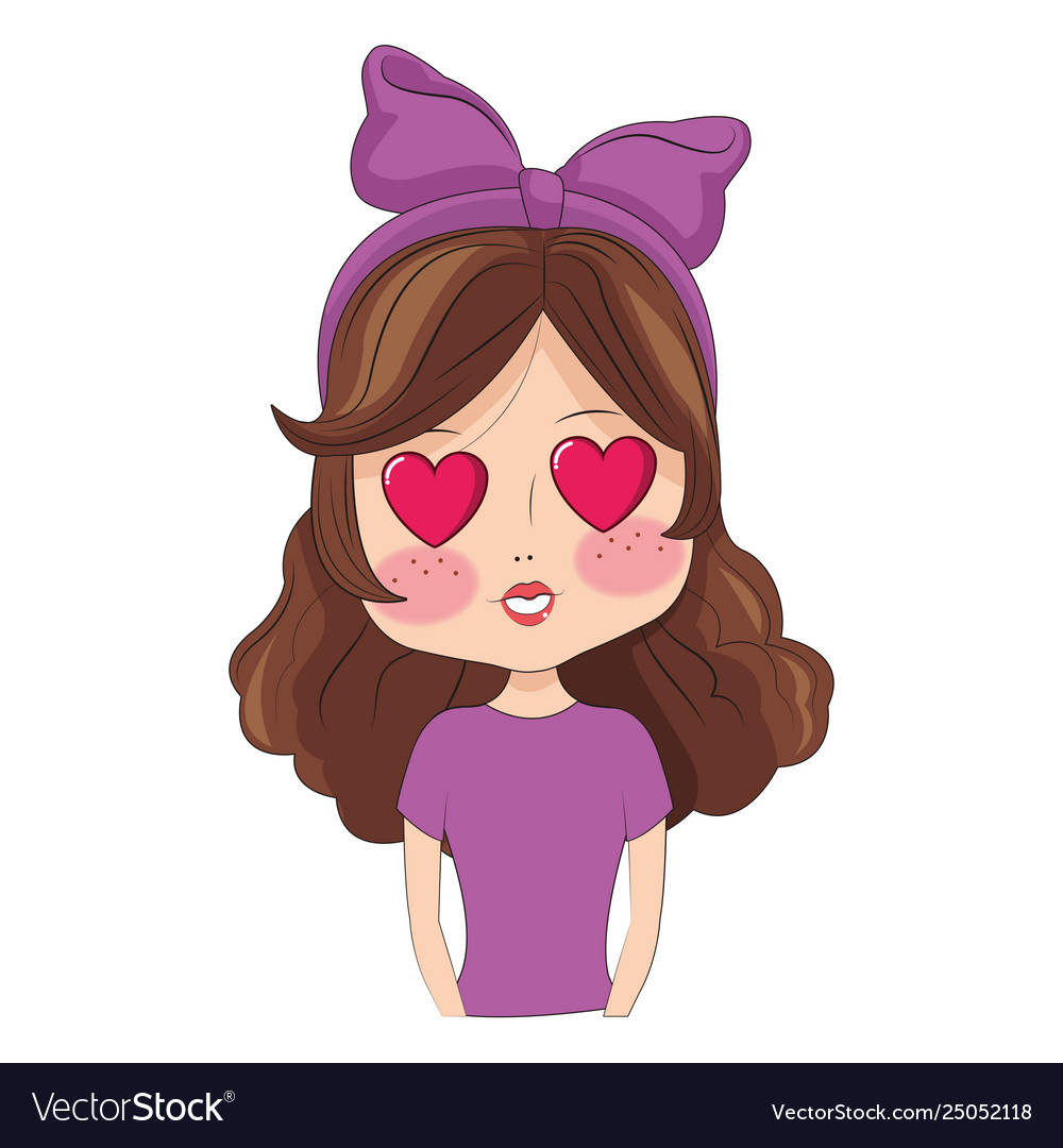 Fashion Girl In Love Royalty Free Vector Image