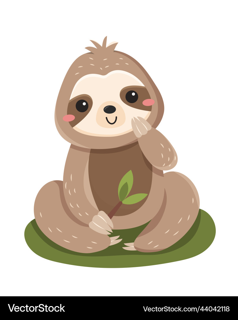 Funny cute sloth Royalty Free Vector Image - VectorStock