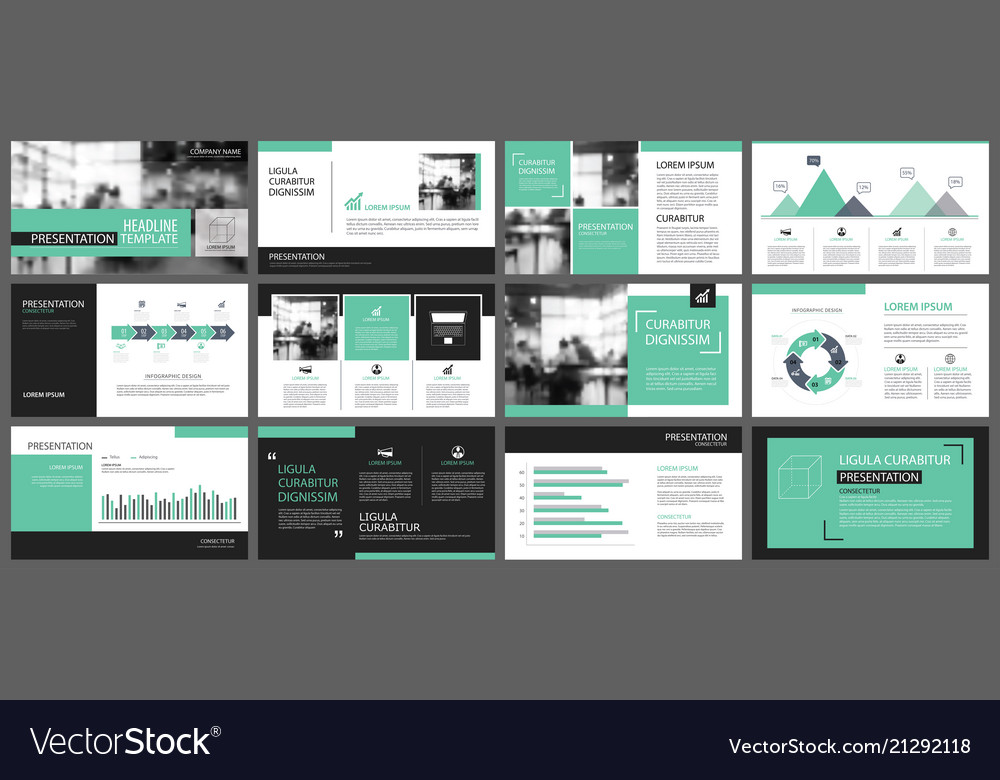 Green presentation templates for slide vector image Green presentation templates for slide