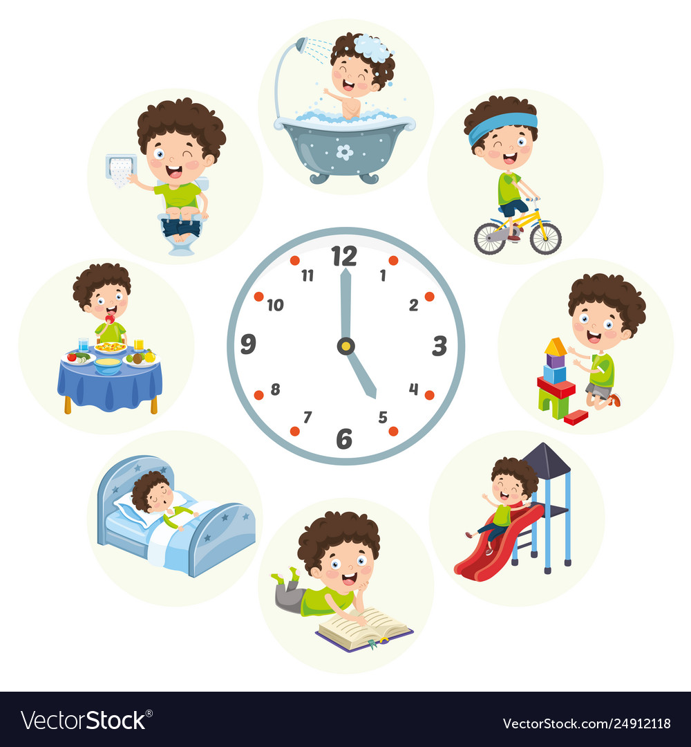 Kids Daily Routine Activities Royalty Free Vector Image