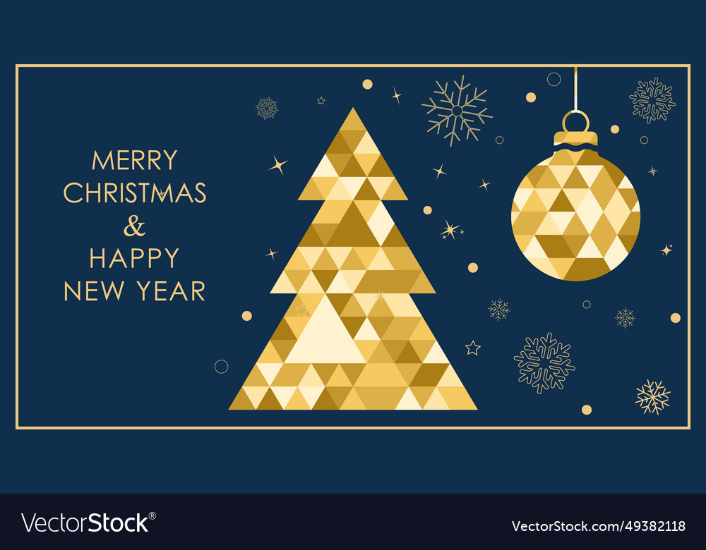 Merry christmas and happy new year template Vector Image