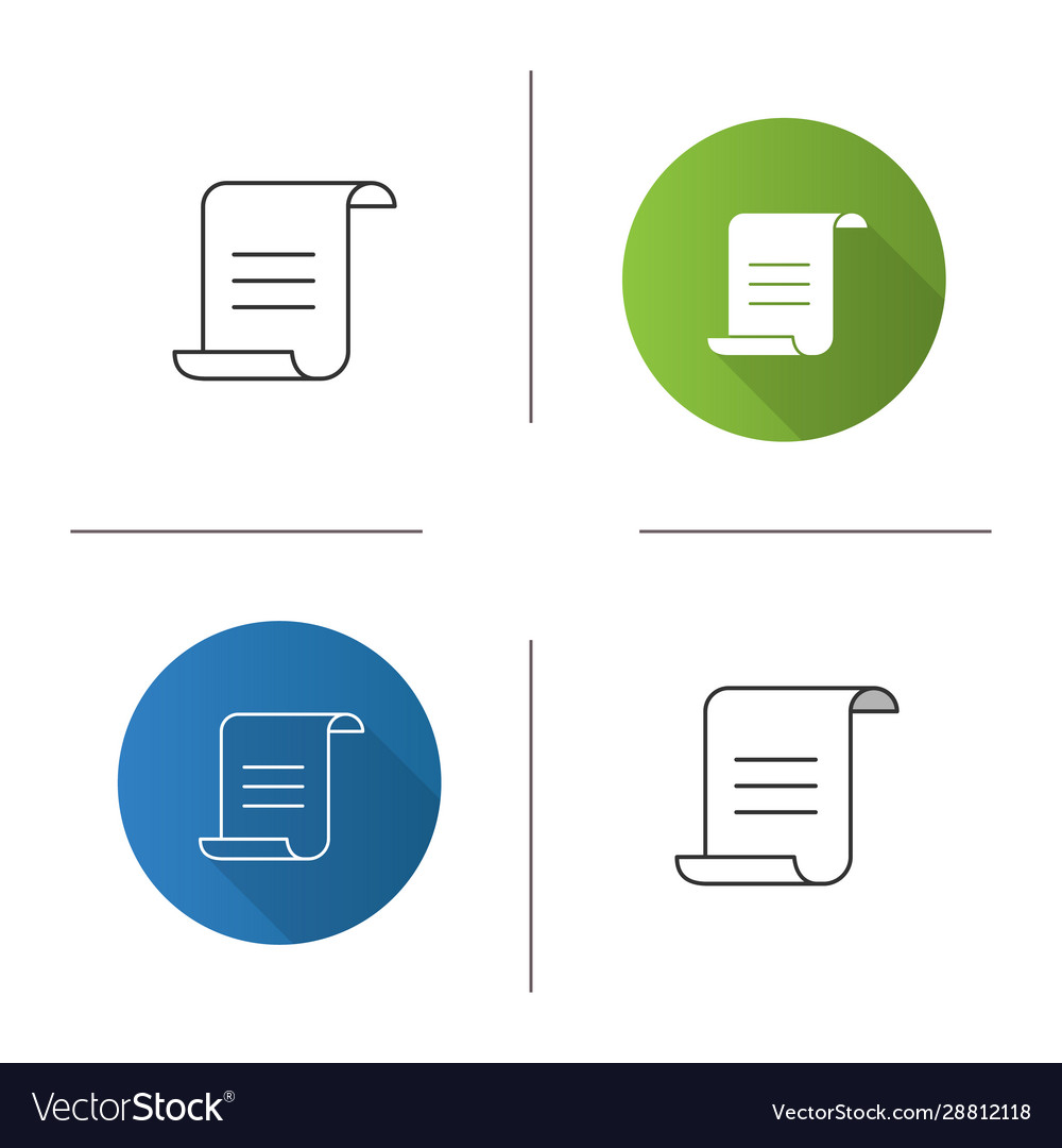 Paper scroll with text icon Royalty Free Vector Image