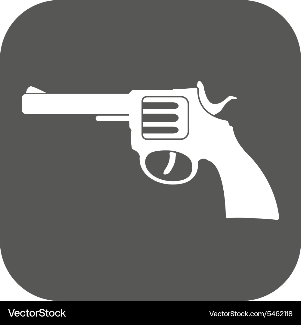 Revolver icon gun and weapon symbol flat Vector Image