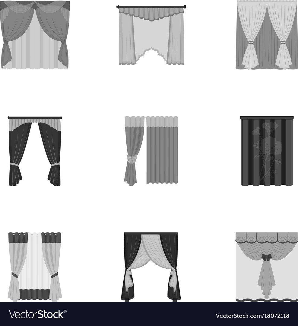 Textiles Curtains Drapes And Other Web Icon In Vector Image