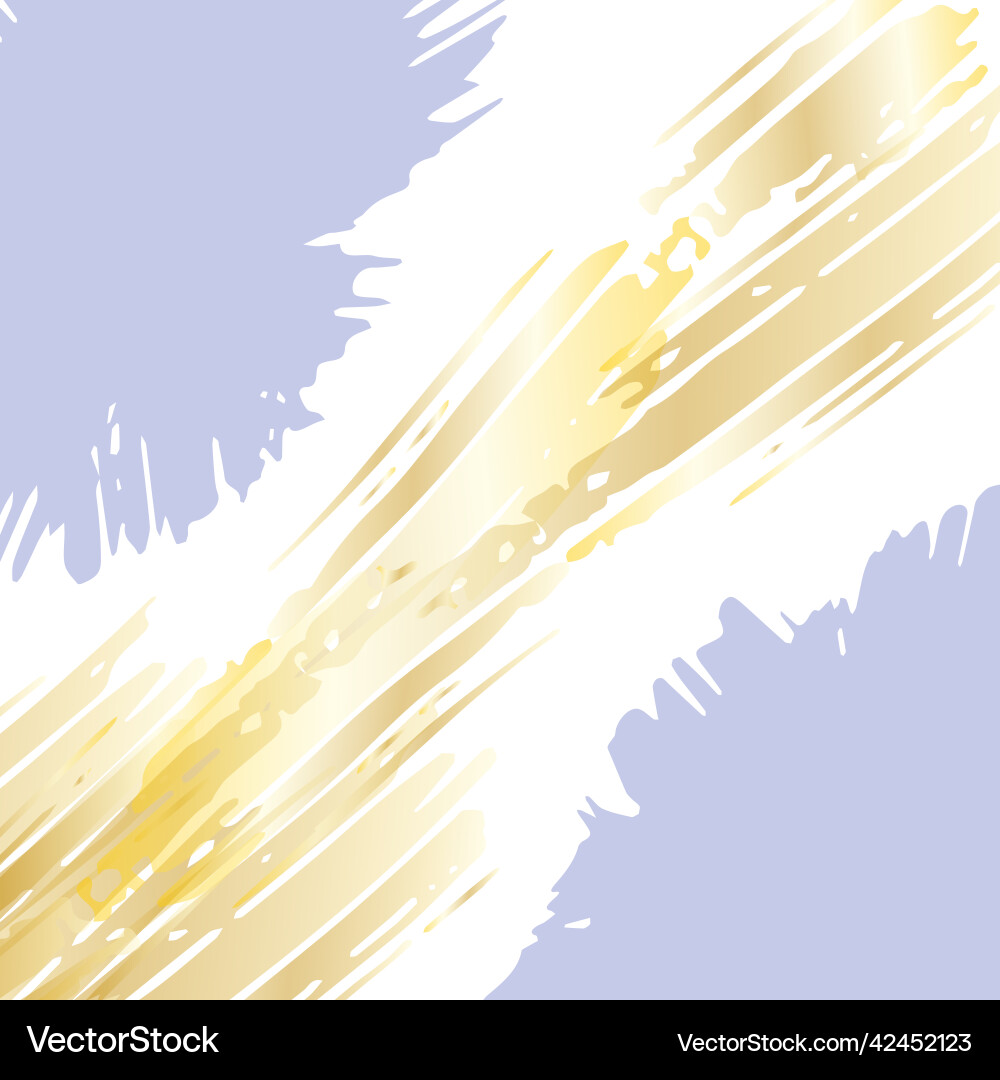 Brush strokes with gold gradient grunge elements Vector Image