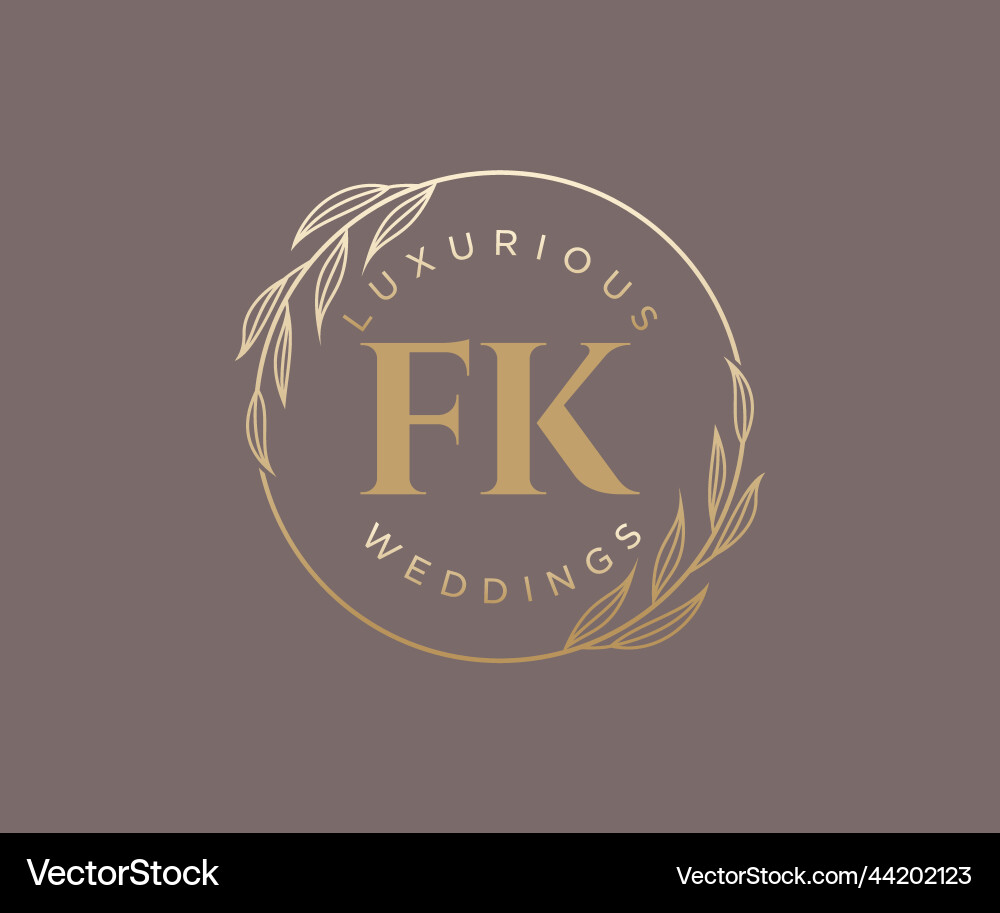Fk initials letter wedding monogram logos Vector Image