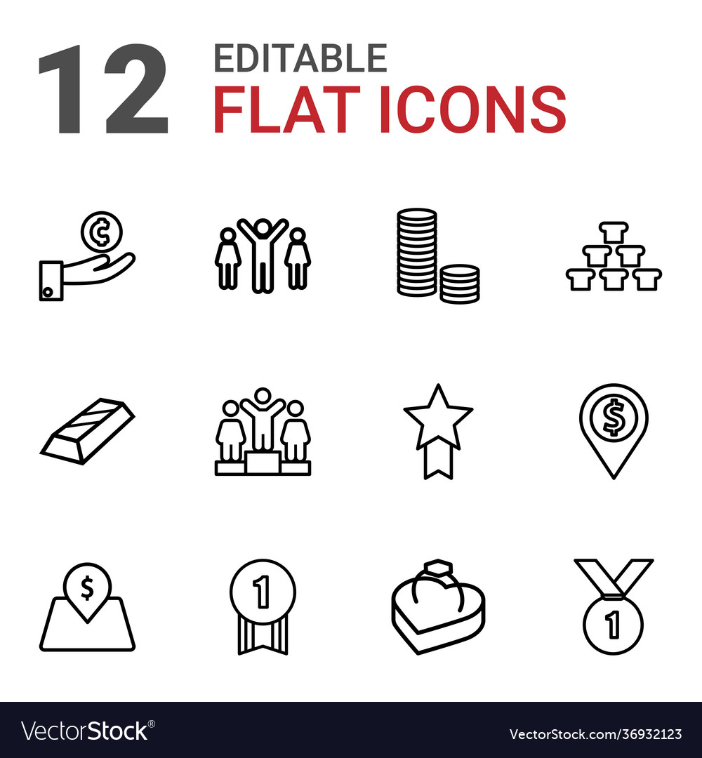 Gold icons Royalty Free Vector Image - VectorStock