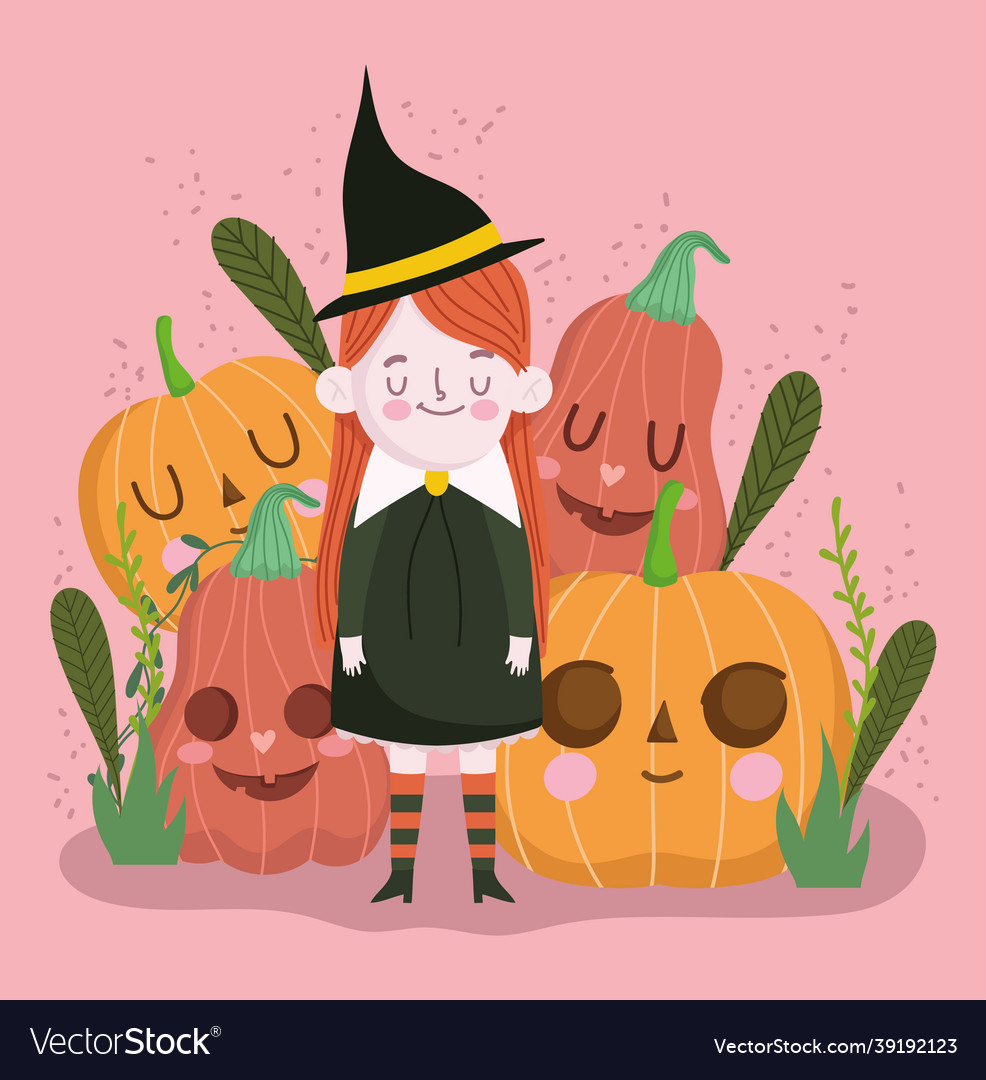 Halloween witch costume Royalty Free Vector Image