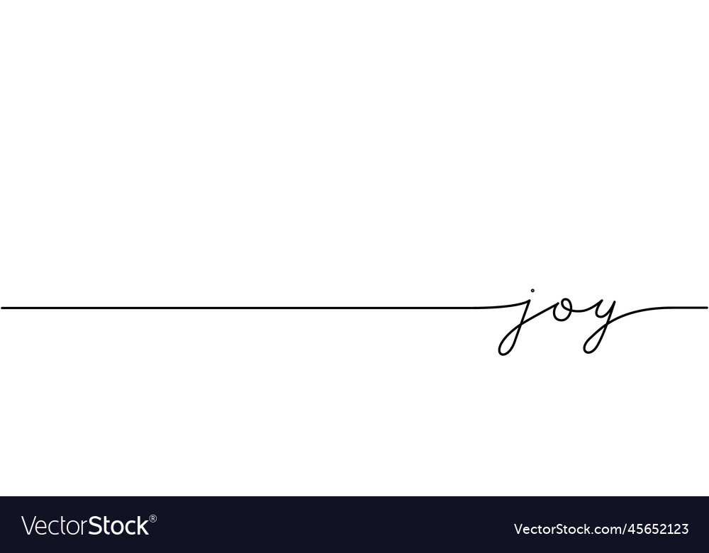 Joy word continuous one line Royalty Free Vector Image