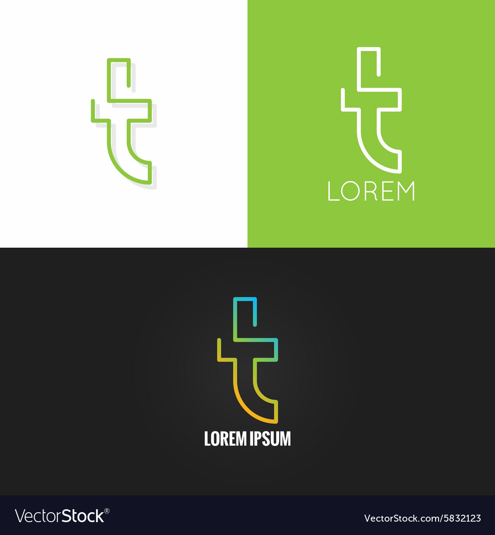 Letter t logo alphabet design icon set background Vector Image