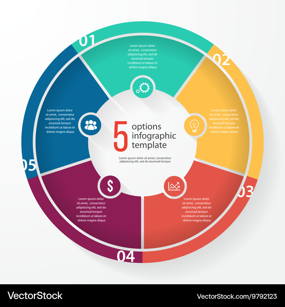 Pie chart circle infographic template Royalty Free Vector