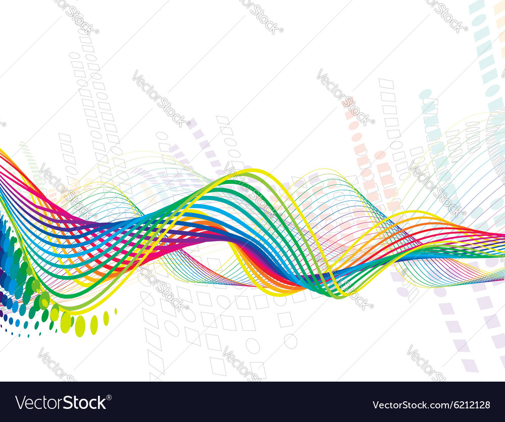 Abstract rainbow wave line