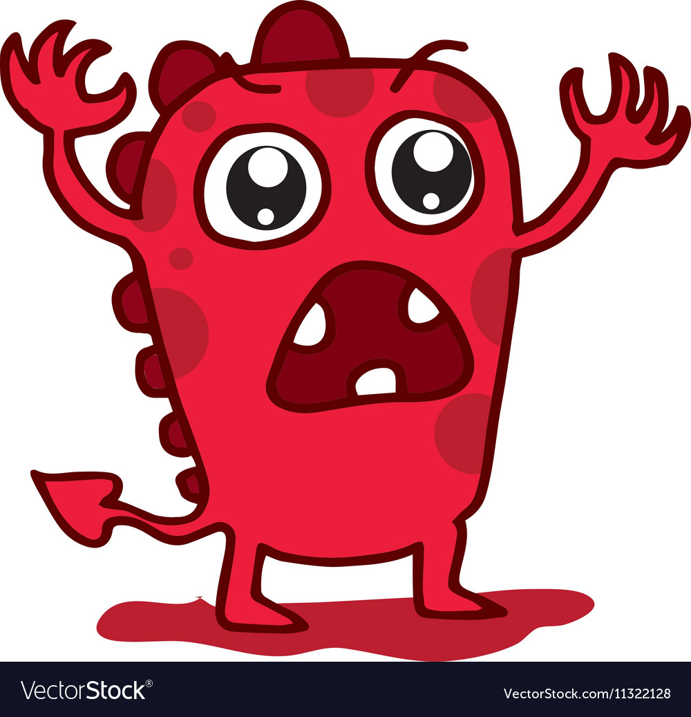 Cartoon funny red monster t-shirt design Vector Image Cartoon funny red monster t-shirt design Vector Image