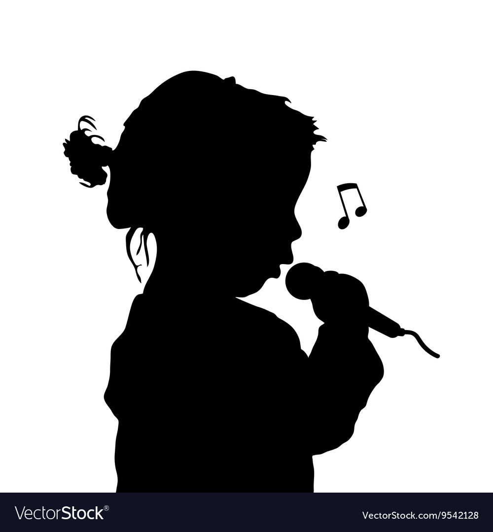 Download Child singing silhouette Royalty Free Vector Image