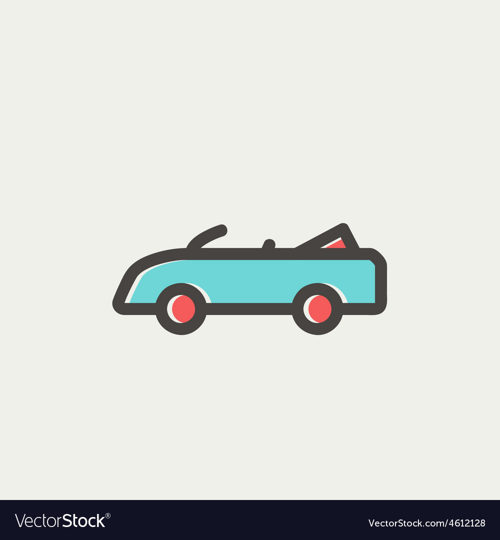 Convertible Car Thin Line Icon Royalty Free Vector Image Convertible Car Thin Line Icon Vector Image